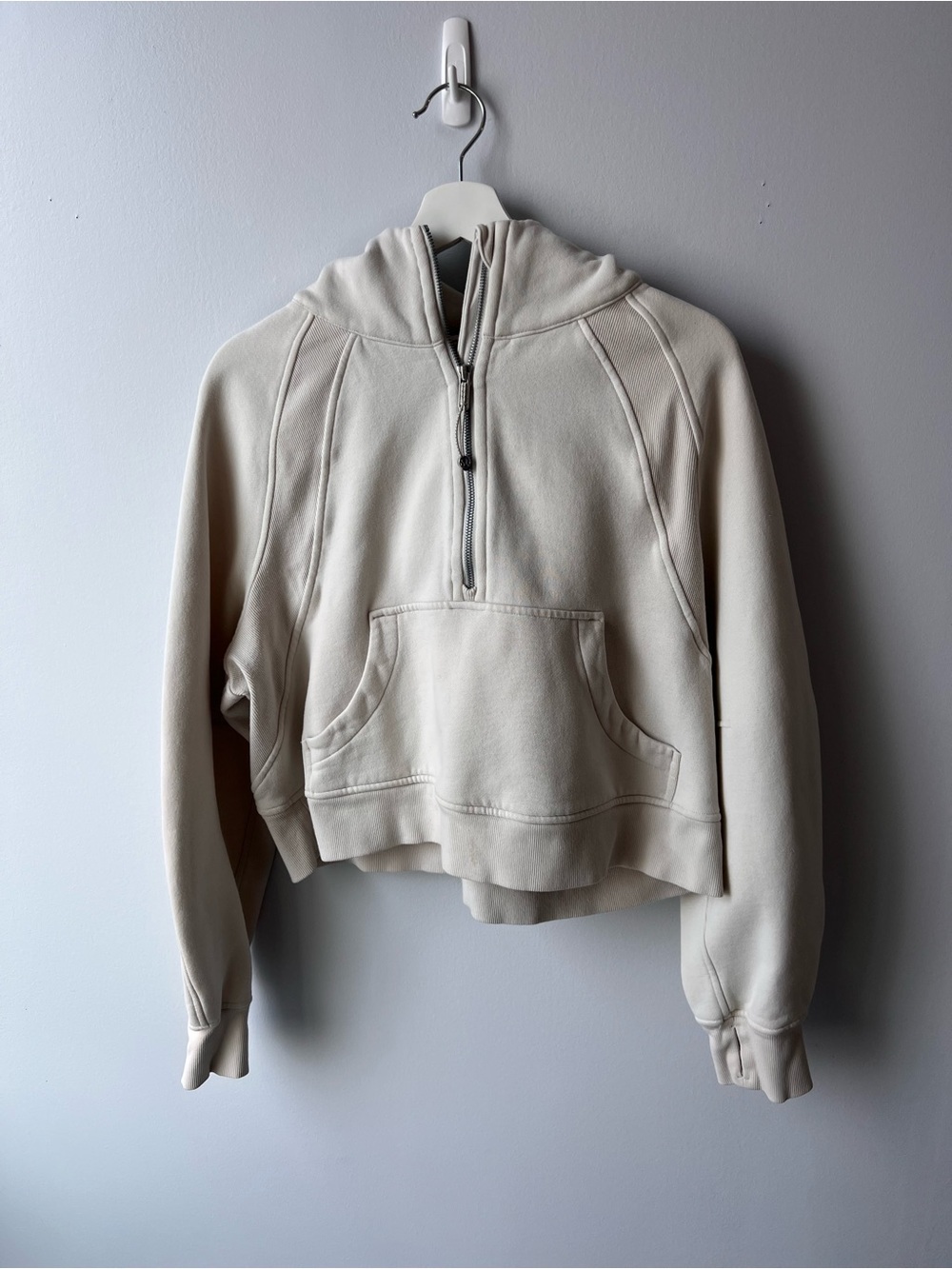 Lululemon Scuba Oversized Half-Zip Hoodie Bone Cream Women’s Medium-Large - Picture 3 of 9